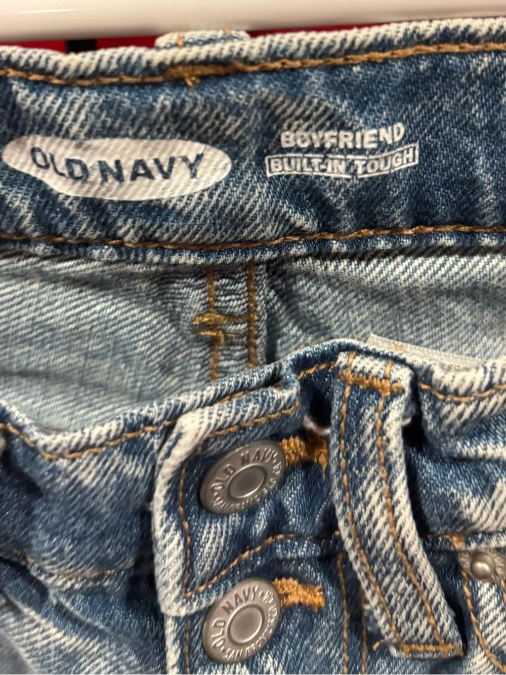 Old Navy Distressed Light Blue Button-Fly Jeans(Sz6)
